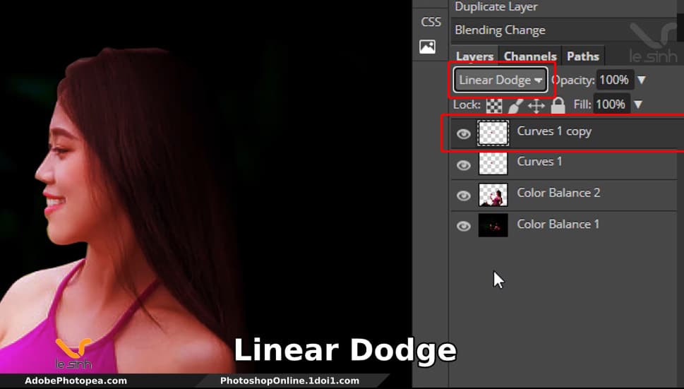lenh linear dodge photoshop Chỉnh ánh sáng trong photoshop online - tạo mảng sáng tối #7
