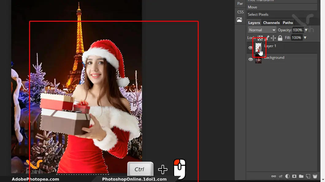 giu ctrl va chuot trai vao layer chon doi tuong Hướng dẫn ghép ảnh bằng photoshop vào cảnh #11