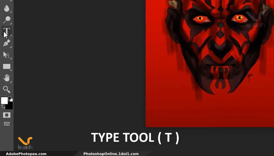 type tool Chèn chữ vào ảnh bằng photoshop online #13