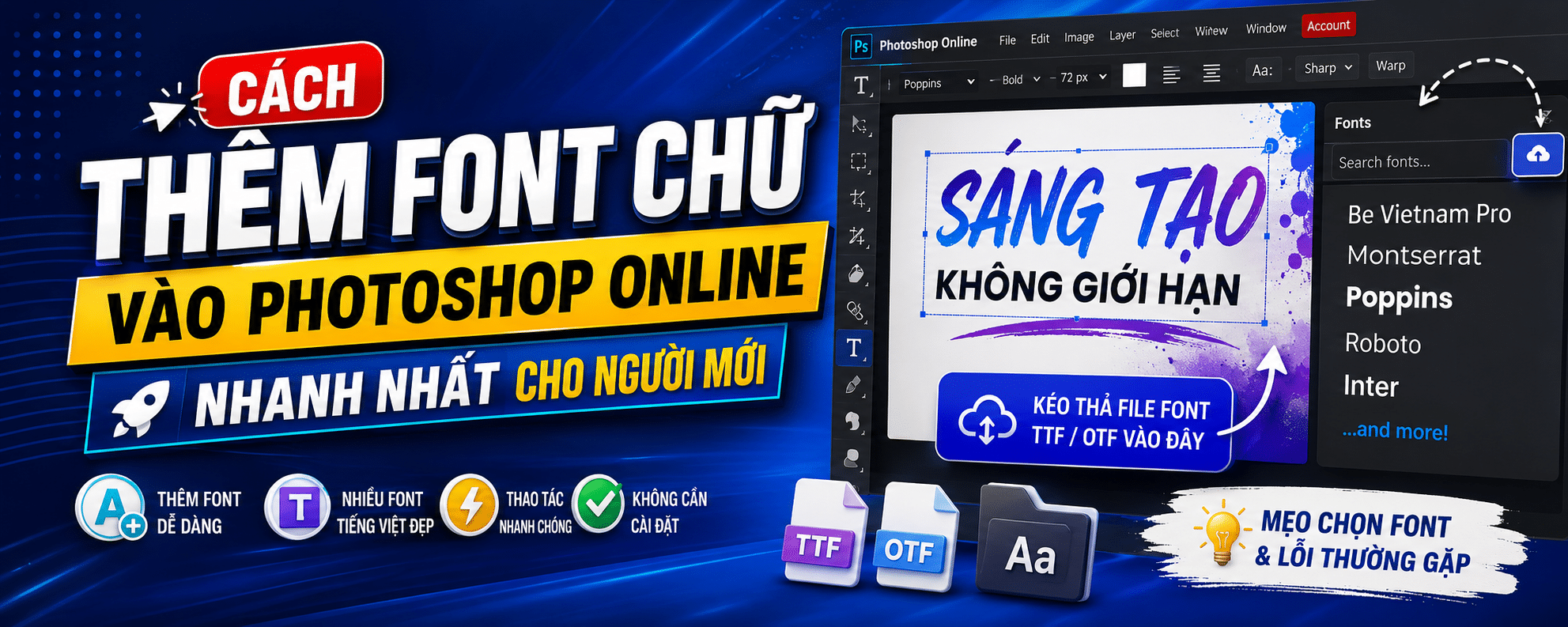 Thêm Font Chữ Trong Photoshop Online